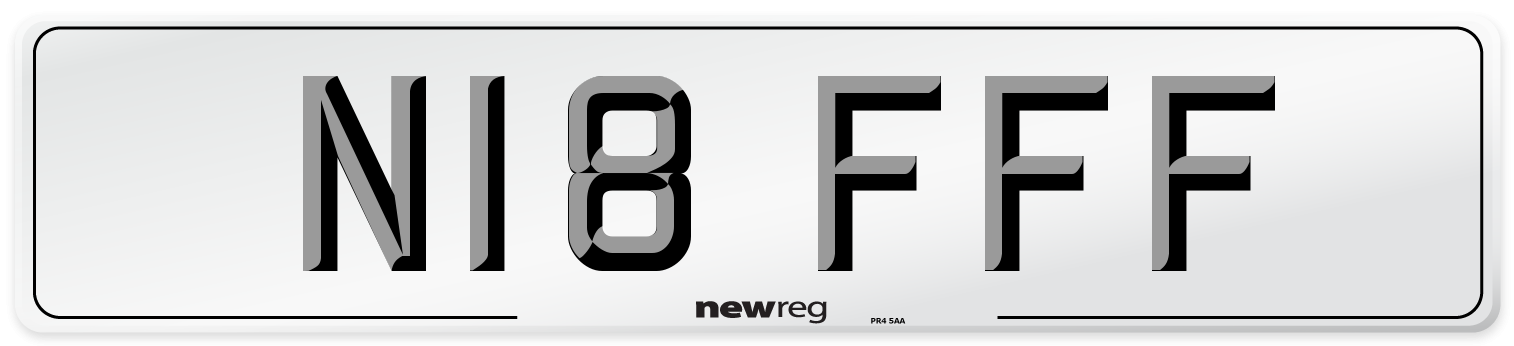 N18 FFF Number Plate from New Reg